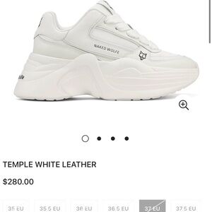 Naked Wolfe White Leather Platform Sneakers